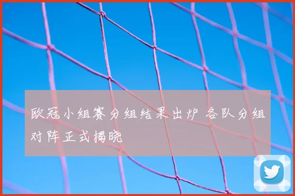 欧冠小组赛分组结果出炉 各队分组对阵正式揭晓